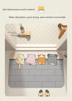 Cartoon Bathroom Soft Diatomaceous Mud Floor Mat, Bathroom Absorbent Foot Mat, Toilet Sink, Bedroom Mat, Carpet