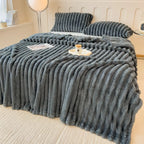 Faux Rabbit Fur Throw Blanket