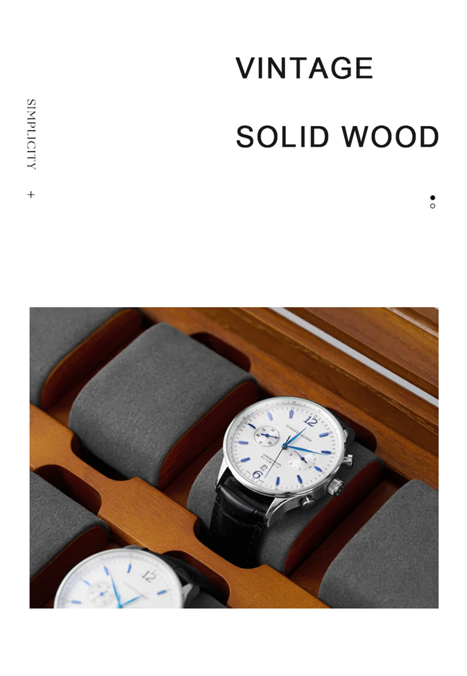 Oirlv 10 Grids Watch Box Wooden Jewelry Box Watch Organizer Case Men Women Mechanical Watchs Storage Case Wristwatch Display Box
