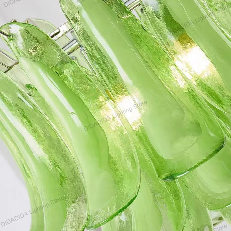 Murano-Style Multicolor Horseshoe Glass Pendant Light