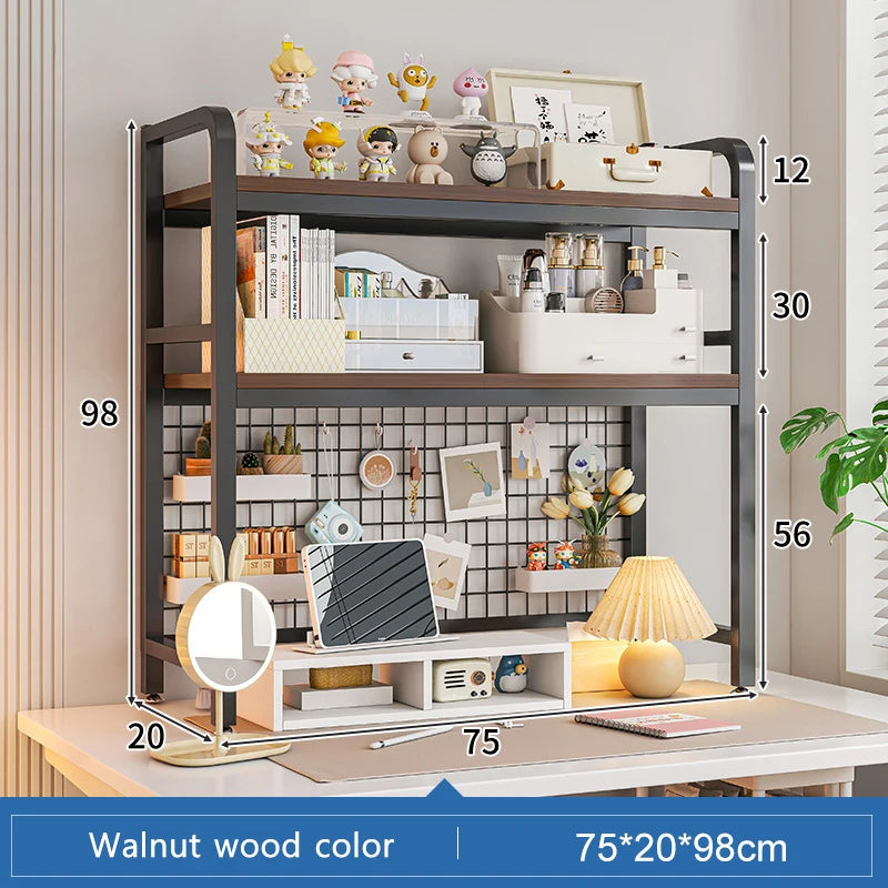 Grid Bookshelf Computer Desk