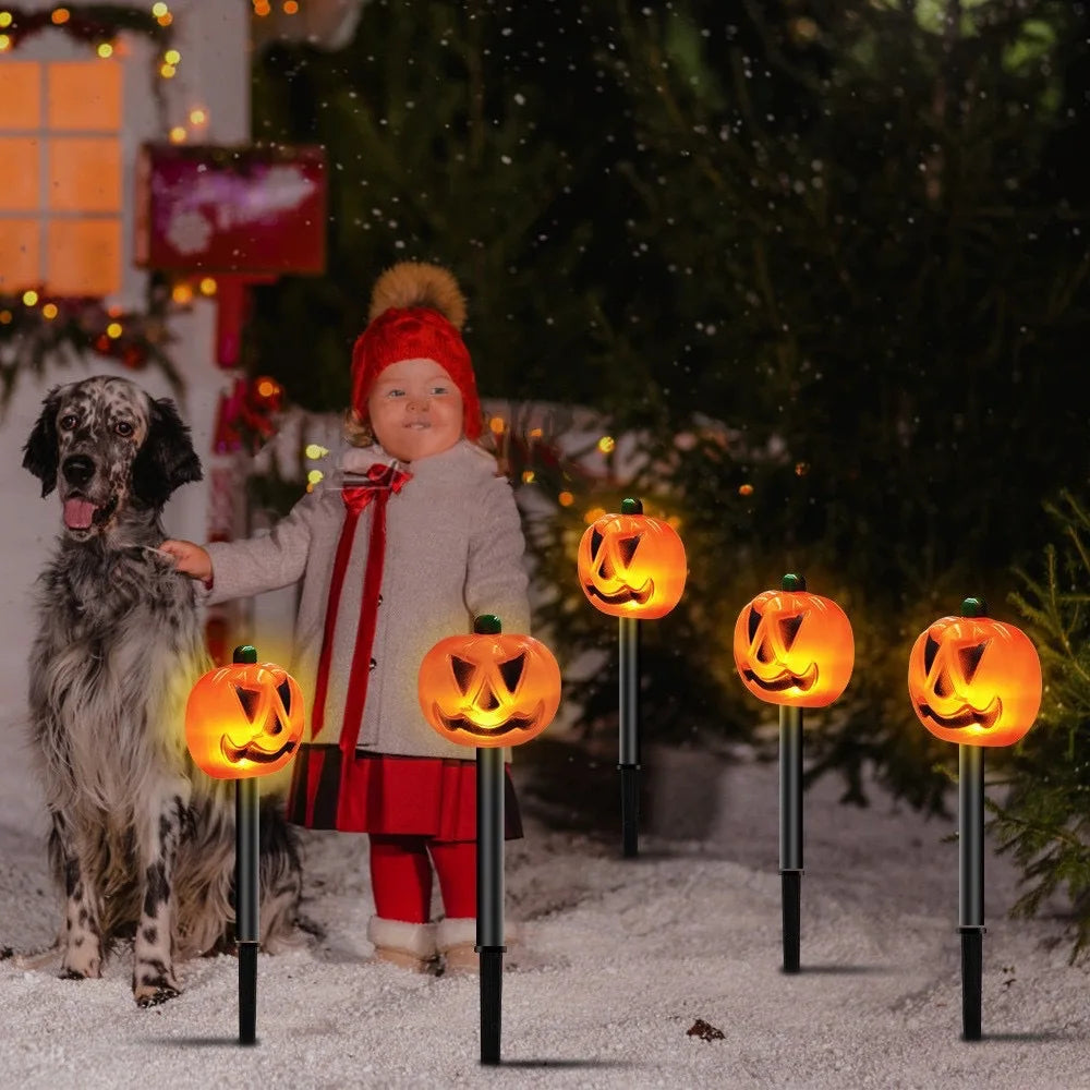 5-Piece Solar Jack-O-Lantern Light Set