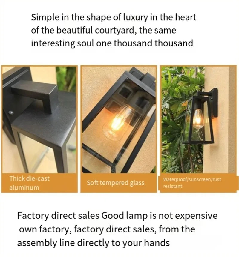 European-Style Waterproof Outdoor Wall Lamp