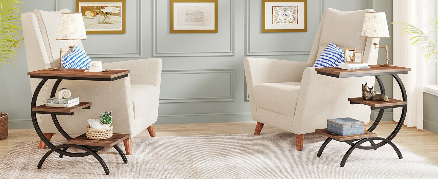 3-Tier C-Shaped Side Table