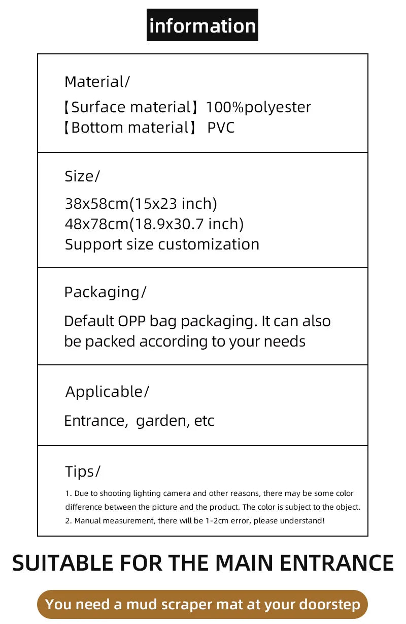 Natural Rubber Anti-Slip Welcome Mat