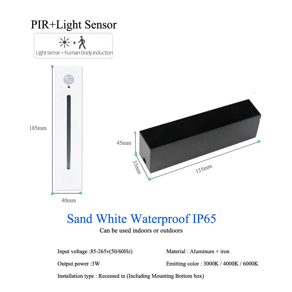 Night Motion-Sensor LED Wall Light