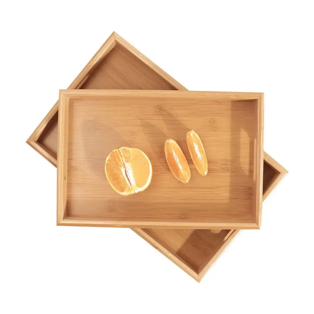 New Rectangular Storage Tray household Solid Wood Storage Plate Bamboo Water Cup Plate Dried Fruit Water Cup Plate