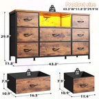 8-Drawer Media Dresser with Charging Station