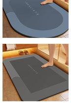 Minimalist Diatomite Bath Mat Quick-Dry Absorbent Non-Slip Door Mat Stain-Resistant & Durable Entryway Rug