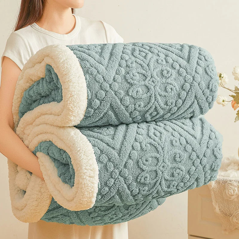 5D Carved Sherpa Fleece Blanket