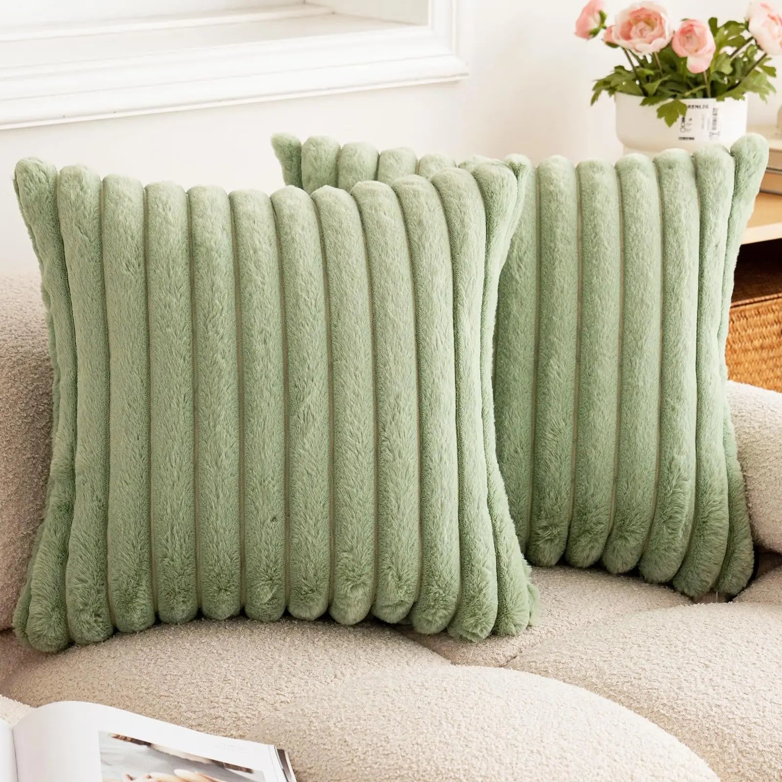 PlushStripe Cushion Cover