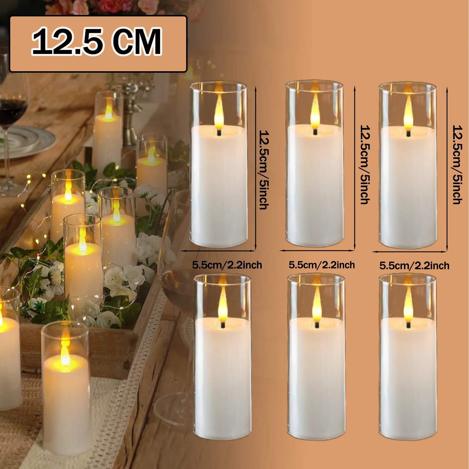 Flameless Acrylic LED Candles