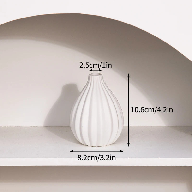 Nordic White Ceramic Vase Set