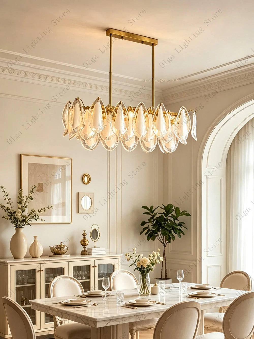 Murano-Style Petal Luxury Glass Chandelier