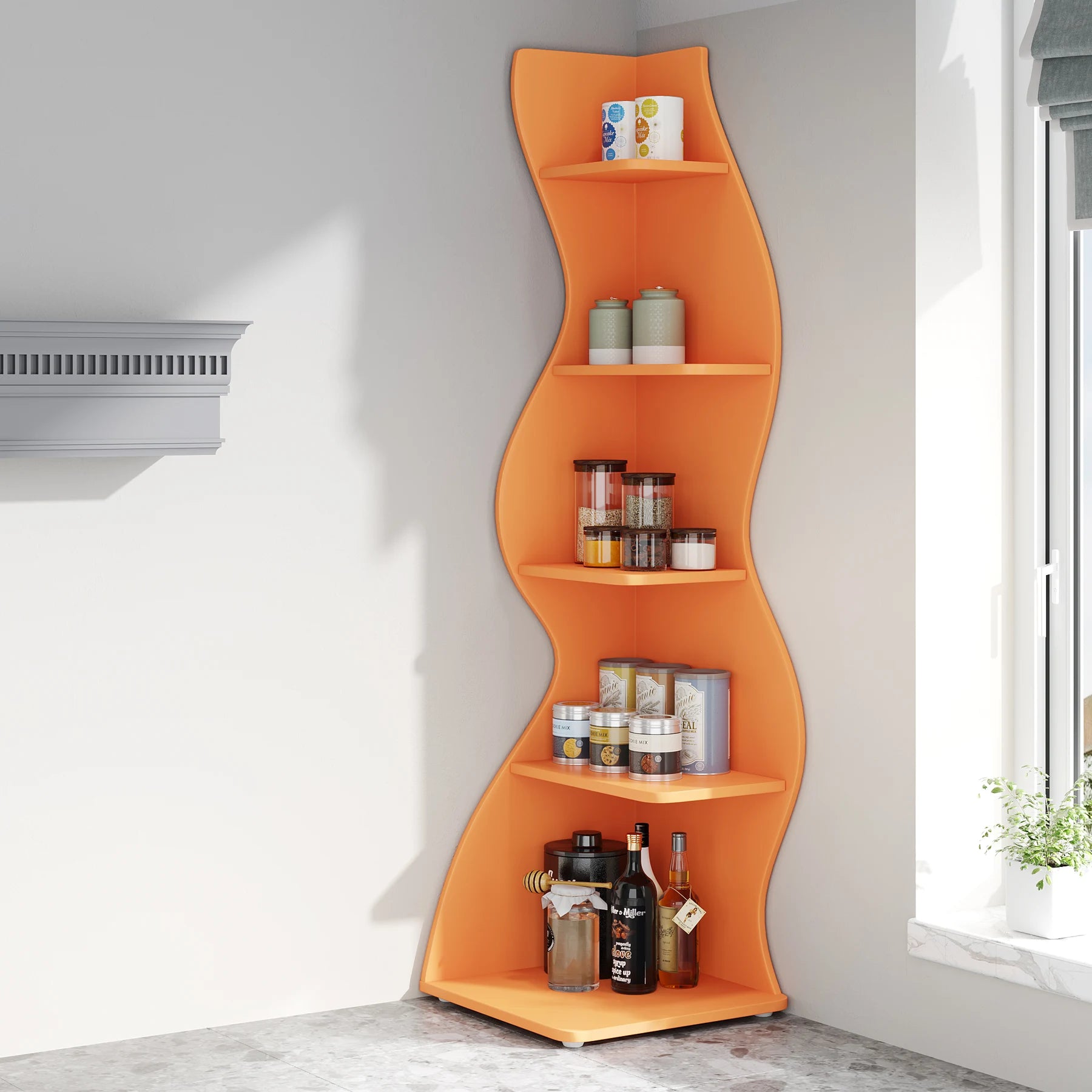 5-Tier Corner Bookshelf