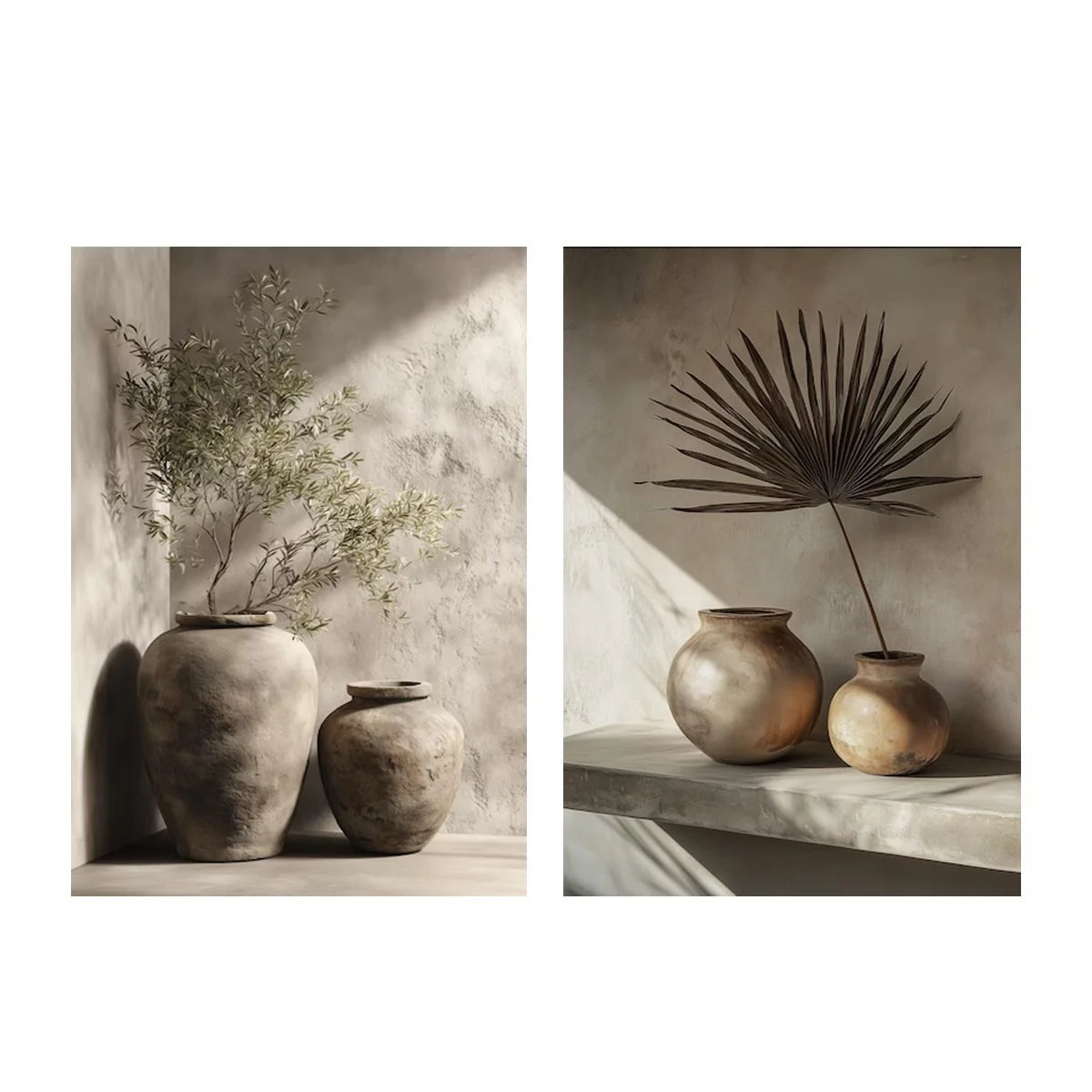Olive Tree Shadow Canvas Print Set
