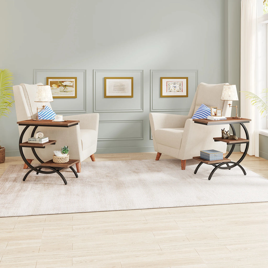 3-Tier C-Shaped Side Table