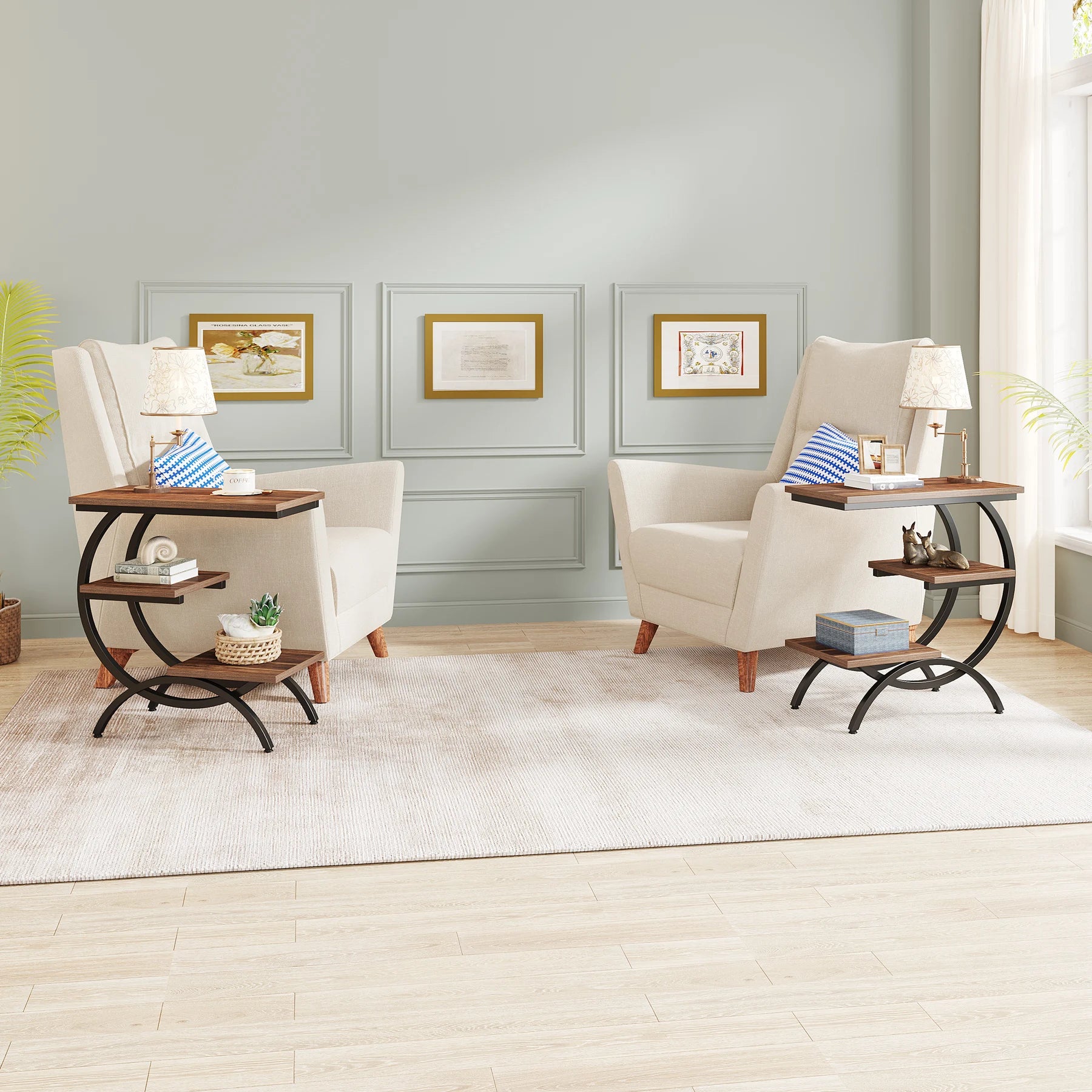 3-Tier C-Shaped Side Table