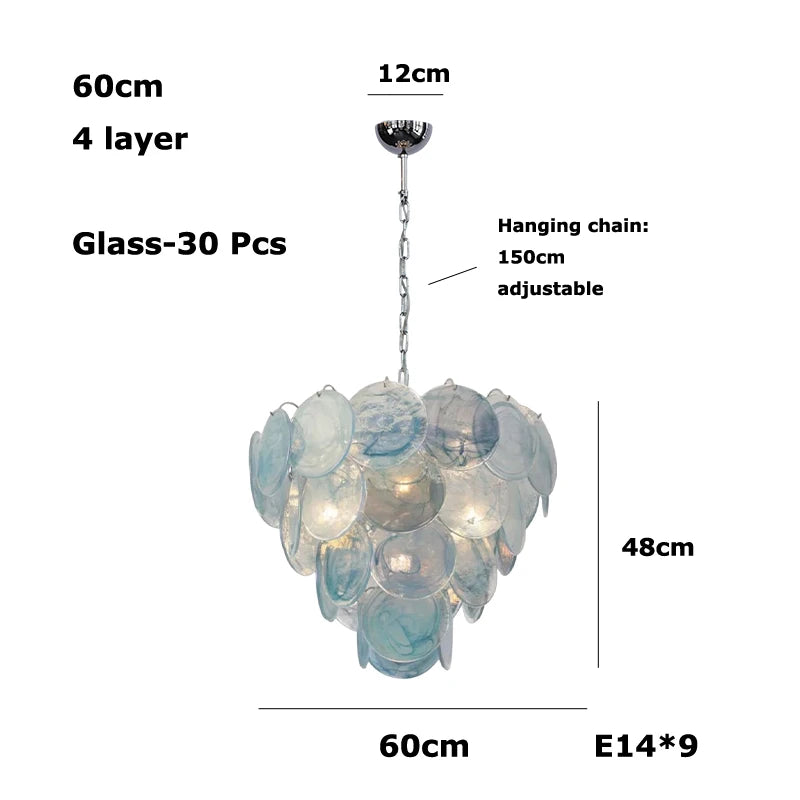 Dimmable Glass-Piece LED Chandelier