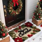 Gingerbread & Santa Christmas Door Mat