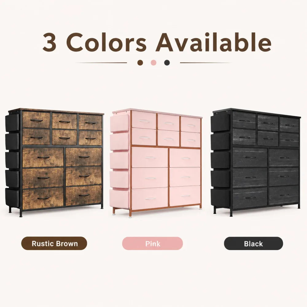 12-Drawer Fabric Storage Dresser
