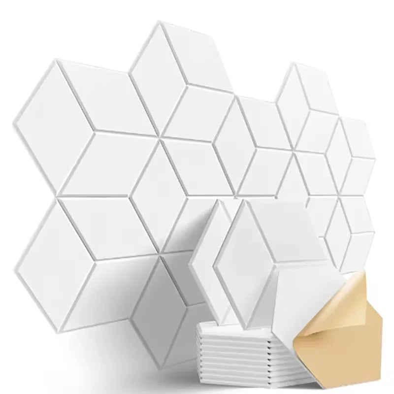 12-Pack Hexagonal Self-Adhesive Acoustic Panels