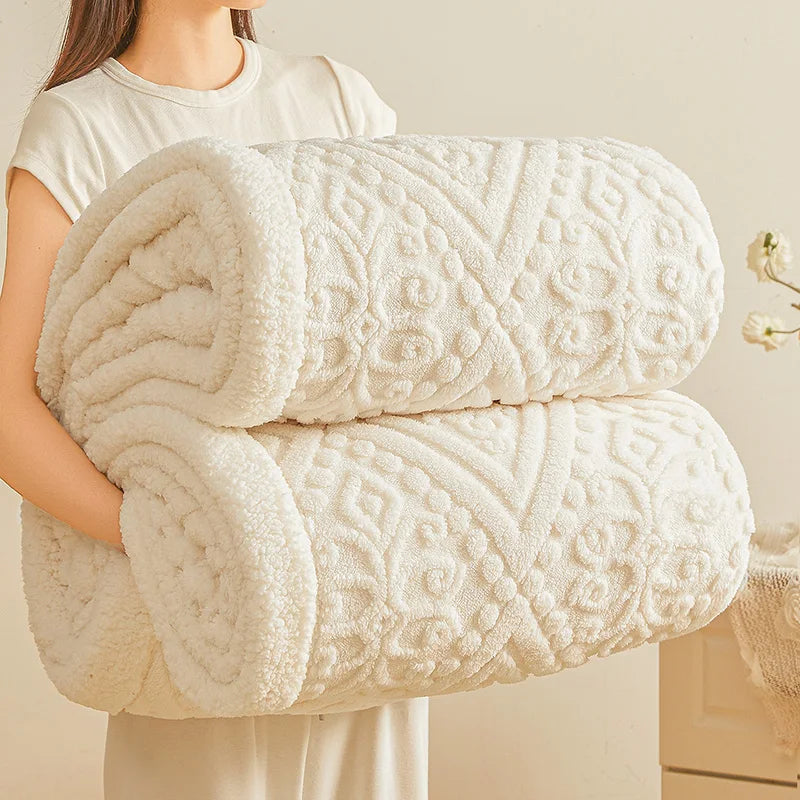 5D Carved Sherpa Fleece Blanket