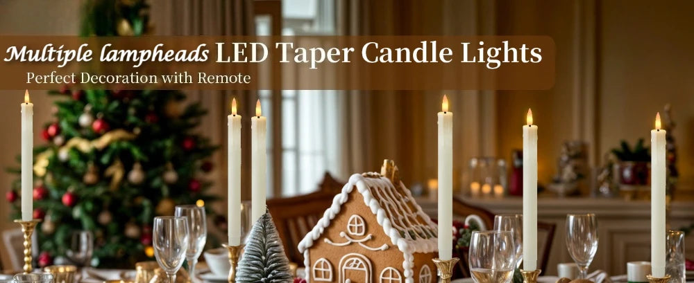Flameless Taper Candle Set with Remote & Timer