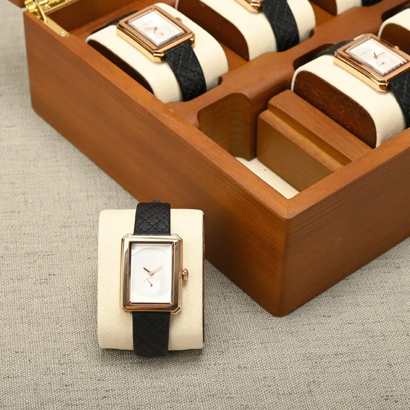Oirlv 10 Grids Watch Box Wooden Jewelry Box Watch Organizer Case Men Women Mechanical Watchs Storage Case Wristwatch Display Box