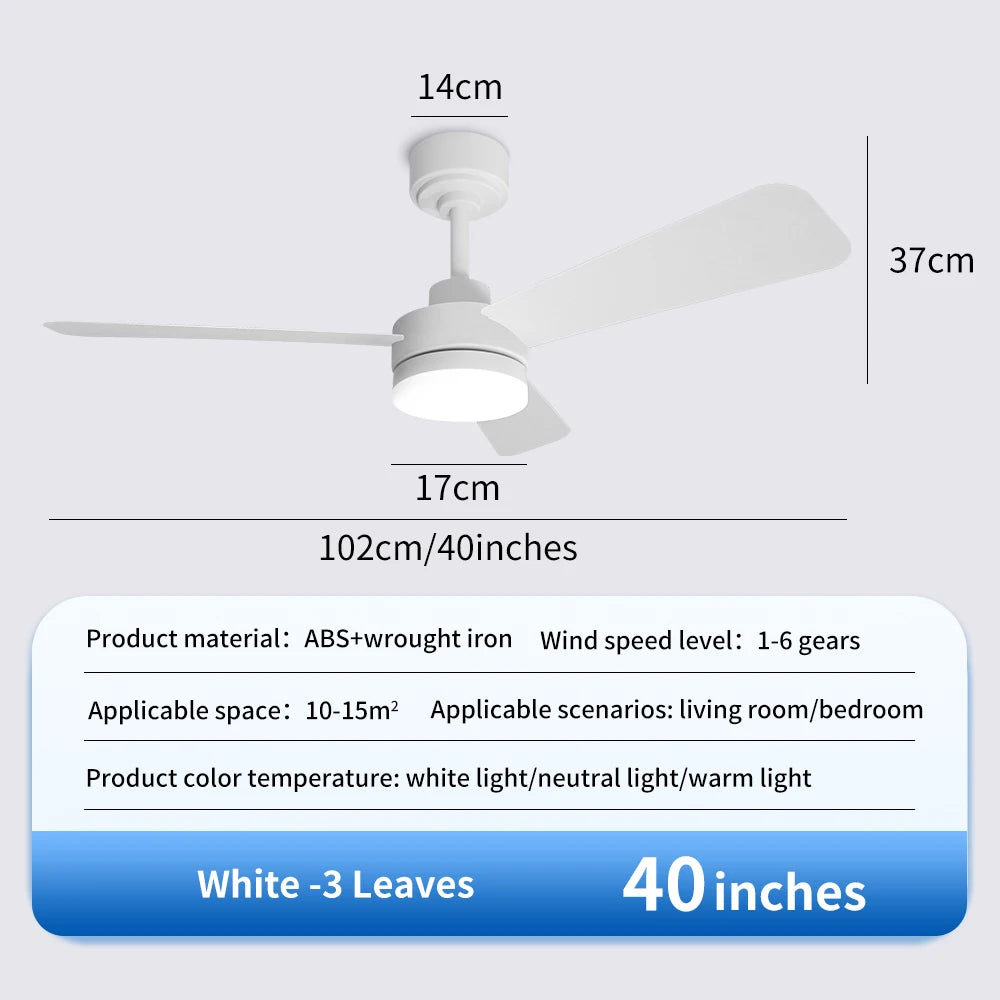 Black Remote-Control Ceiling Fan Light