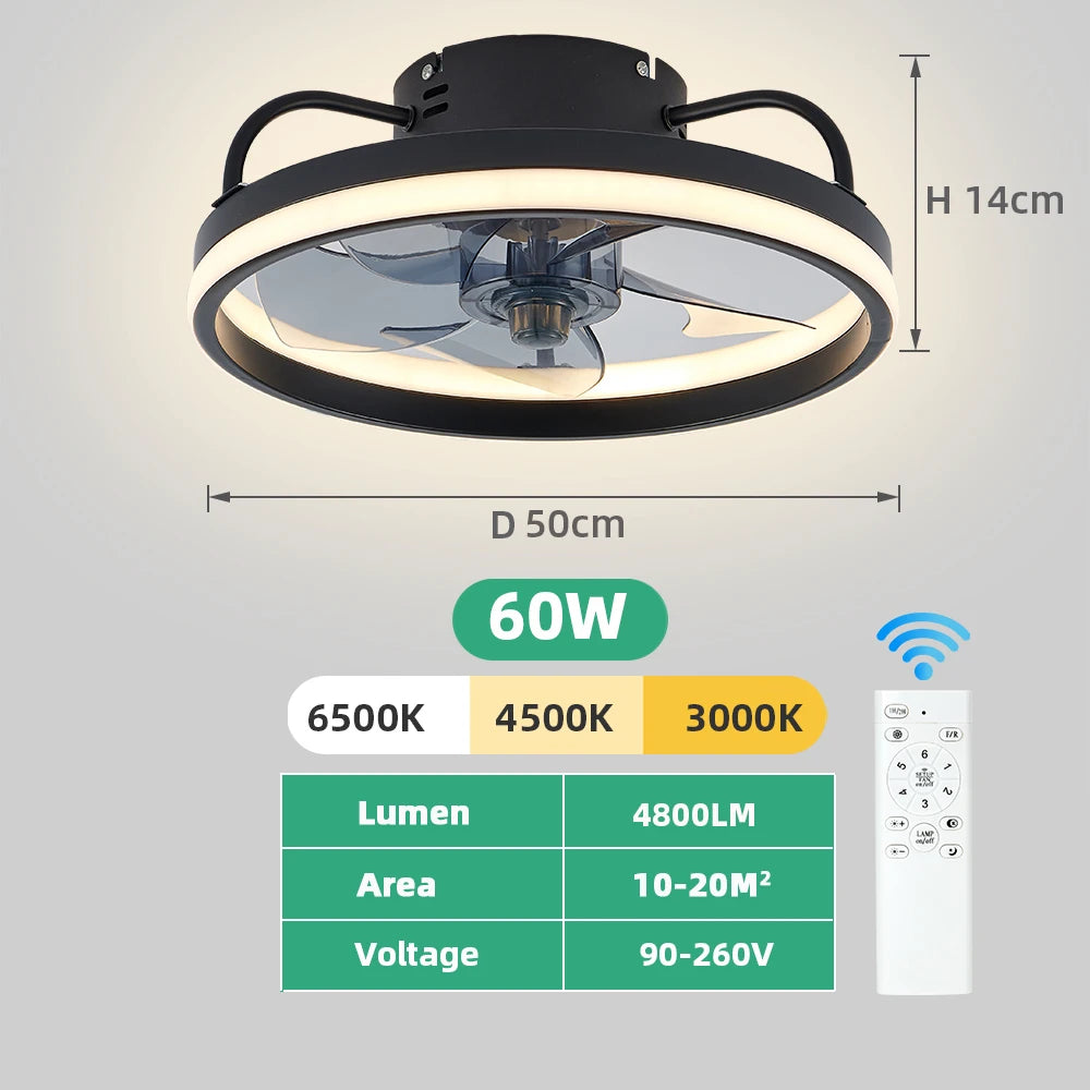 Infinite Dimmable Remote-Control LED Ceiling Fan with Light
