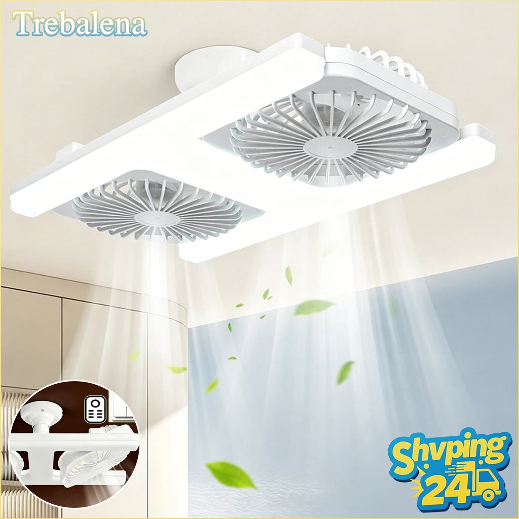 Remote-Control Adjustable Ceiling Fan with Light