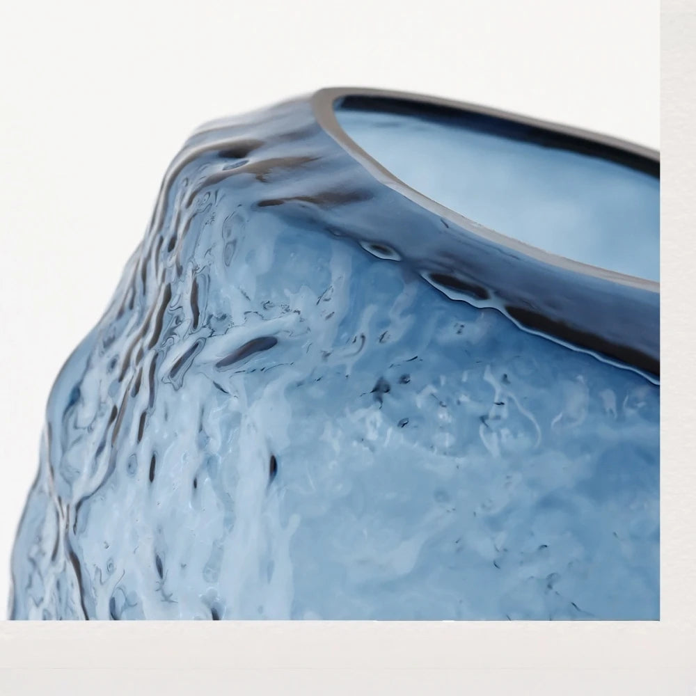 Rock-Textured Nordic Glass Vase