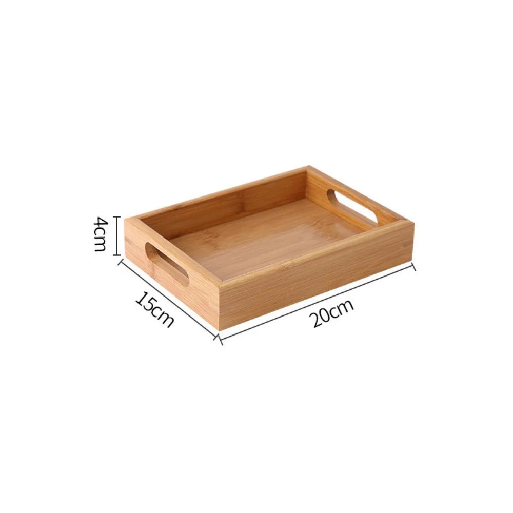 New Rectangular Storage Tray household Solid Wood Storage Plate Bamboo Water Cup Plate Dried Fruit Water Cup Plate