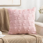Bunny Bow & Daisy Plush Pillow Cover