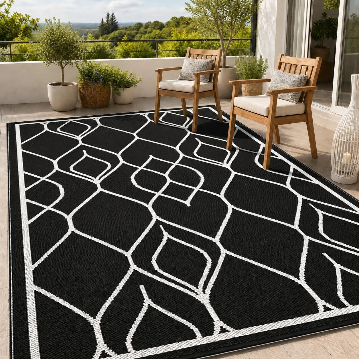 5×8 Reversible Waterproof Patio Rug
