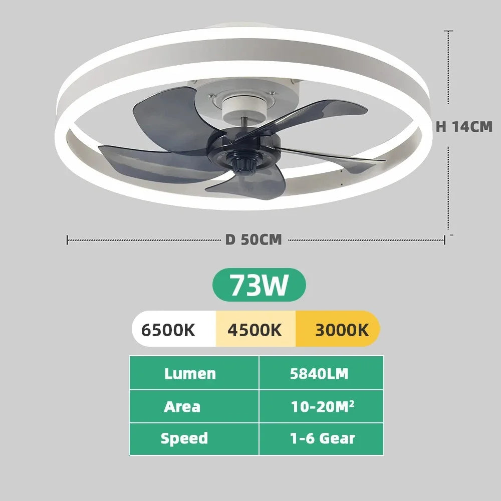 Infinite Dimmable Remote-Control LED Ceiling Fan with Light