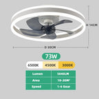 Infinite Dimmable Remote-Control LED Ceiling Fan with Light