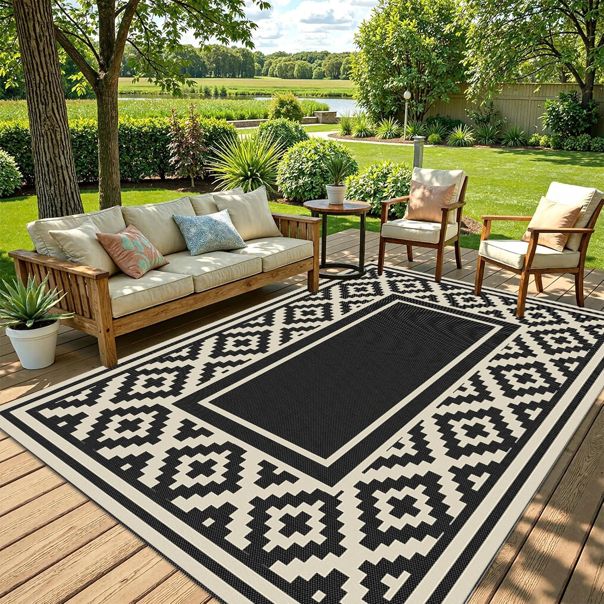 Reversible Woven Patio Rug