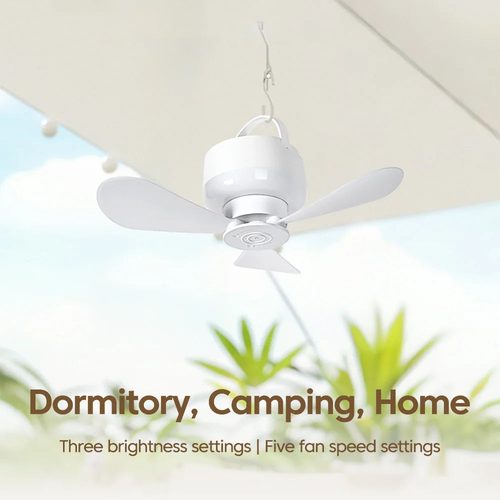 Remote-Control Outdoor LED Ceiling Fan with Light