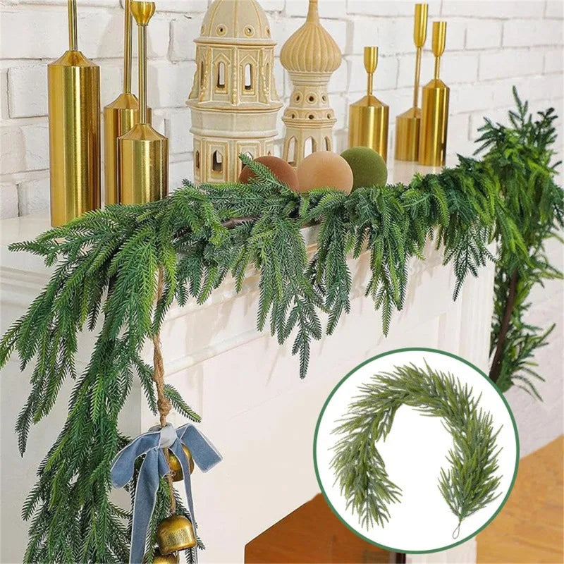 Full-Cascade Norfolk Pine Christmas Garland