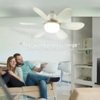 E26 Smart Remote-Control LED Ceiling Fan with Light