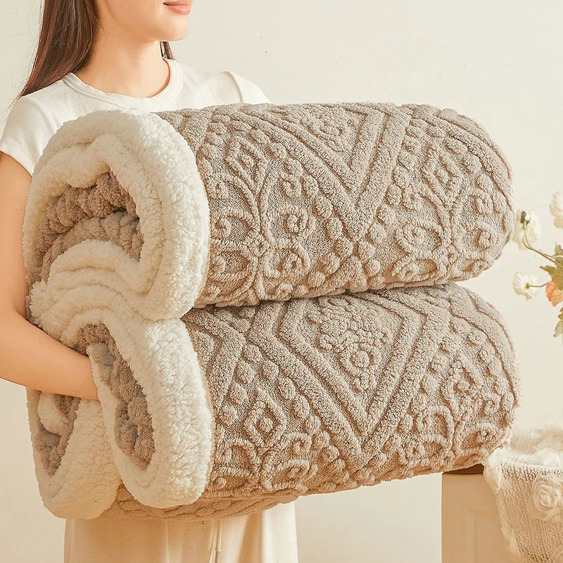 5D Carved Sherpa Fleece Blanket