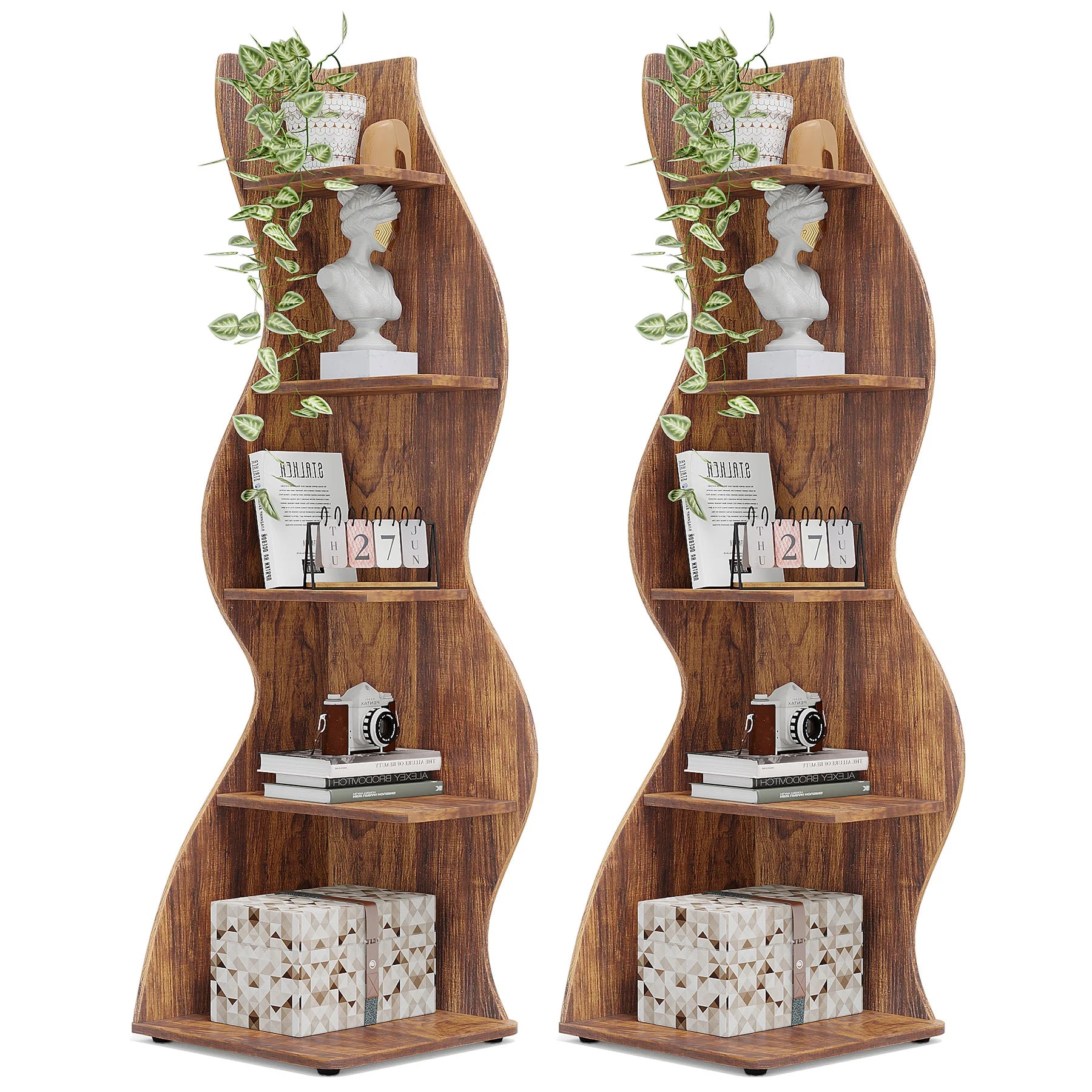 5-Tier Corner Bookshelf