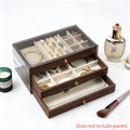 Walnut Wood Pattern Three-Drawer Jewelry Box, Bracelet, Necklace, Earring, Necklace Box, Jewelry Storage Box, OrnamentsAntioxida