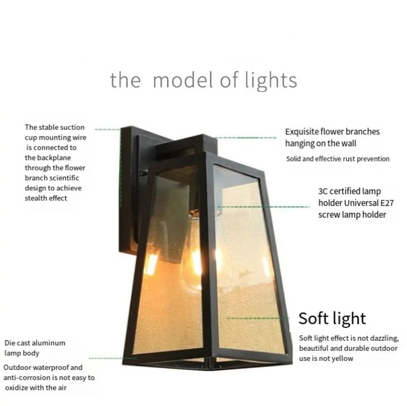 European-Style Waterproof Outdoor Wall Lamp