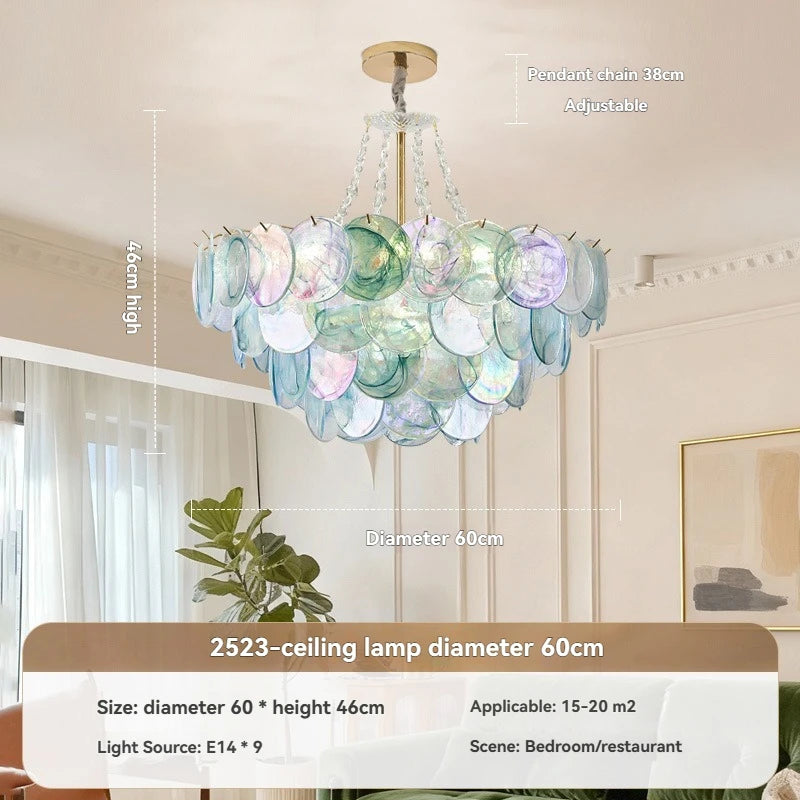 Murano-Style Blue Luxury Glass Chandelier