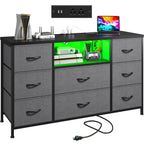 8-Drawer Media Dresser with Charging Station