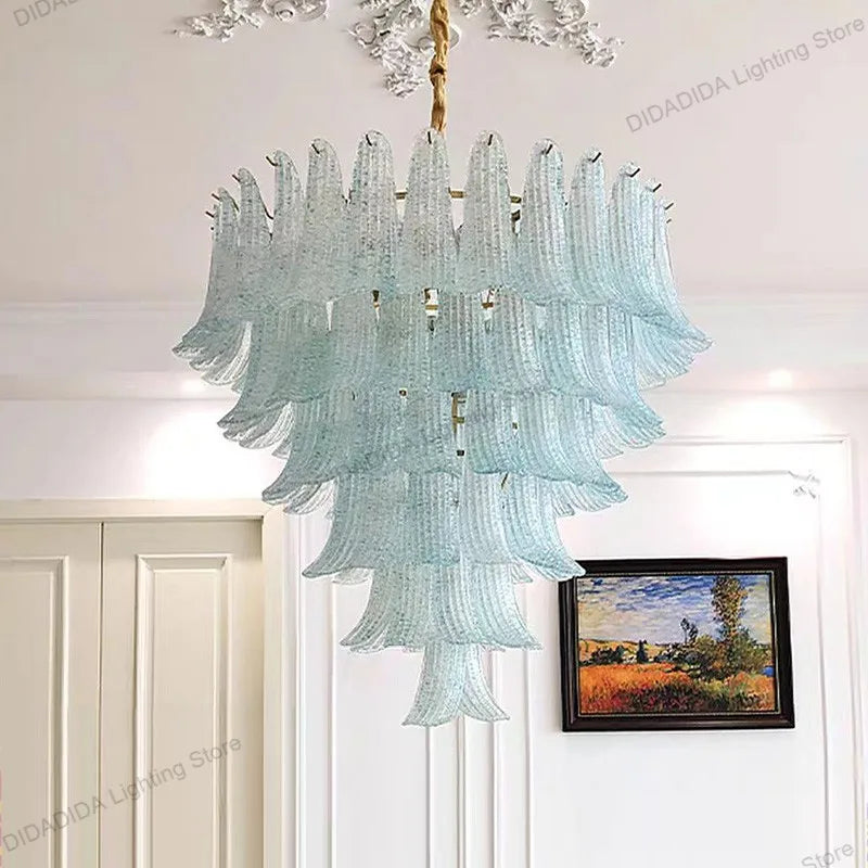 Murano-Style Multicolor Horseshoe Glass Pendant Light