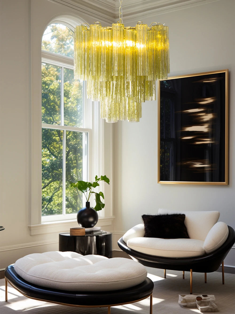 Art Glass Dimmable LED Chandelier